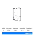 Планировка квартиры студии, 22,4 м2