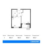 Планировка 1-комнатной квартиры, 32,3 м2