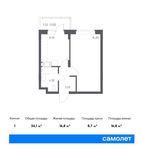 Планировка 4-комнатной квартиры, 76,68 м2