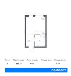 Планировка квартиры студии, 22,2 м2
