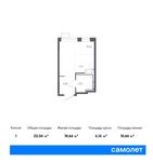 Планировка квартиры студии, 22,04 м2