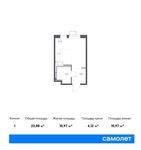 Планировка квартиры студии, 22,88 м2