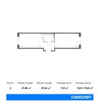 Планировка 2-комнатной квартиры, 47,88 м2