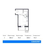 Планировка квартиры студии, 23,4 м2