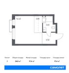 Планировка квартиры студии, 24,5 м2