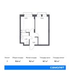 Планировка 1-комнатной квартиры, 31,4 м2