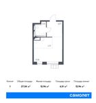 Планировка квартиры студии, 27,04 м2