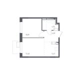 Планировка 2-комнатной квартиры, 36,52 м2