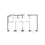 Планировка 4-комнатной квартиры, 66,8 м2