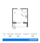 Планировка квартиры студии, 22,5 м2