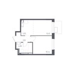 Планировка 2-комнатной квартиры, 31,07 м2