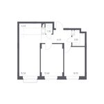 Планировка 2-комнатной квартиры, 54,5 м2