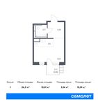 Планировка квартиры студии, 26,3 м2