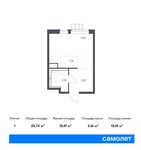 Планировка квартиры студии, 25,74 м2