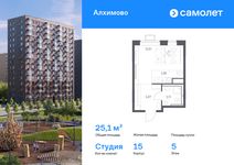 Планировка квартиры студии, 25,1 м2