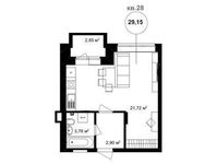 Планировка квартиры студии, 35,2 м2
