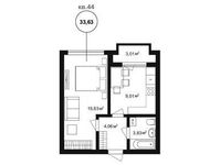 Планировка 1-комнатной квартиры, 36,34 м2