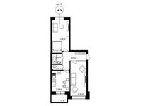 Планировка 2-комнатной квартиры, 57,36 м2