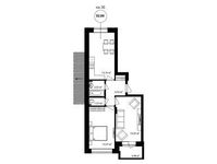 Планировка 2-комнатной квартиры, 61,28 м2