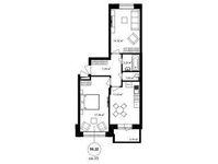 Планировка 2-комнатной квартиры, 64,28 м2