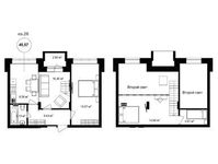 Планировка 3-комнатной квартиры, 71,23 м2