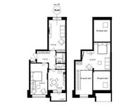 Планировка 3-комнатной квартиры, 82,34 м2