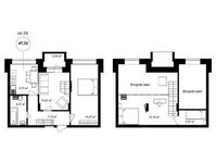 Планировка 3-комнатной квартиры, 68,42 м2