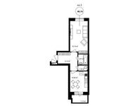 Планировка 1-комнатной квартиры, 42,76 м2