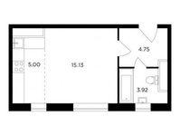 Планировка квартиры студии, 28,8 м2