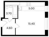 Планировка квартиры студии, 28,7 м2