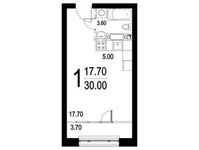 Планировка квартиры студии, 30 м2