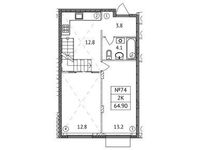 Планировка 2-комнатной квартиры, 64,9 м2