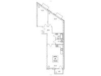 Планировка 2-комнатной квартиры, 70 м2