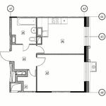 Планировка 1-комнатной квартиры, 43,6 м2