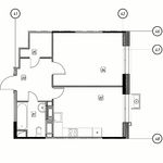 Планировка 1-комнатной квартиры, 43,4 м2