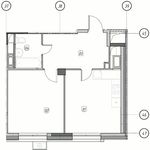Планировка 1-комнатной квартиры, 43,39 м2