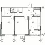 Планировка 2-комнатной квартиры, 54,59 м2