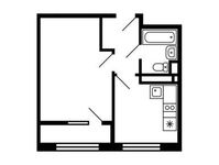 Планировка 1-комнатной квартиры, 35,4 м2