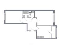 Планировка 2-комнатной квартиры, 62,2 м2