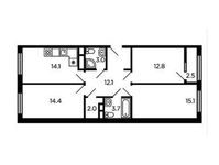 Планировка 3-комнатной квартиры, 78,5 м2