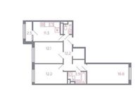 Планировка 3-комнатной квартиры, 71,5 м2