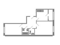 Планировка 2-комнатной квартиры, 60,5 м2