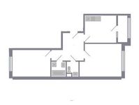 Планировка 2-комнатной квартиры, 62,7 м2