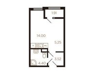 Планировка 1-комнатной квартиры, 28 м2