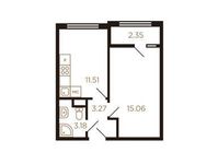 Планировка 1-комнатной квартиры, 35 м2