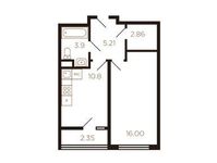 Планировка 1-комнатной квартиры, 40 м2