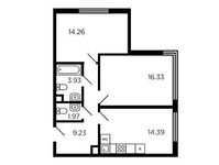 Планировка 2-комнатной квартиры, 60 м2