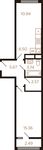 Планировка 2-комнатной квартиры, 45,3 м2