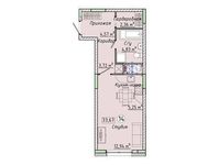 Планировка квартиры студии, 33,67 м2