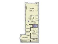 Планировка квартиры студии, 33,67 м2